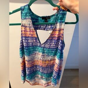 Aqua Sleeveless Tie-Dye Top